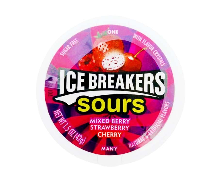 Ice Breakers Sours Mixed Berry Strawberry Cherry 1.5oz (42g)