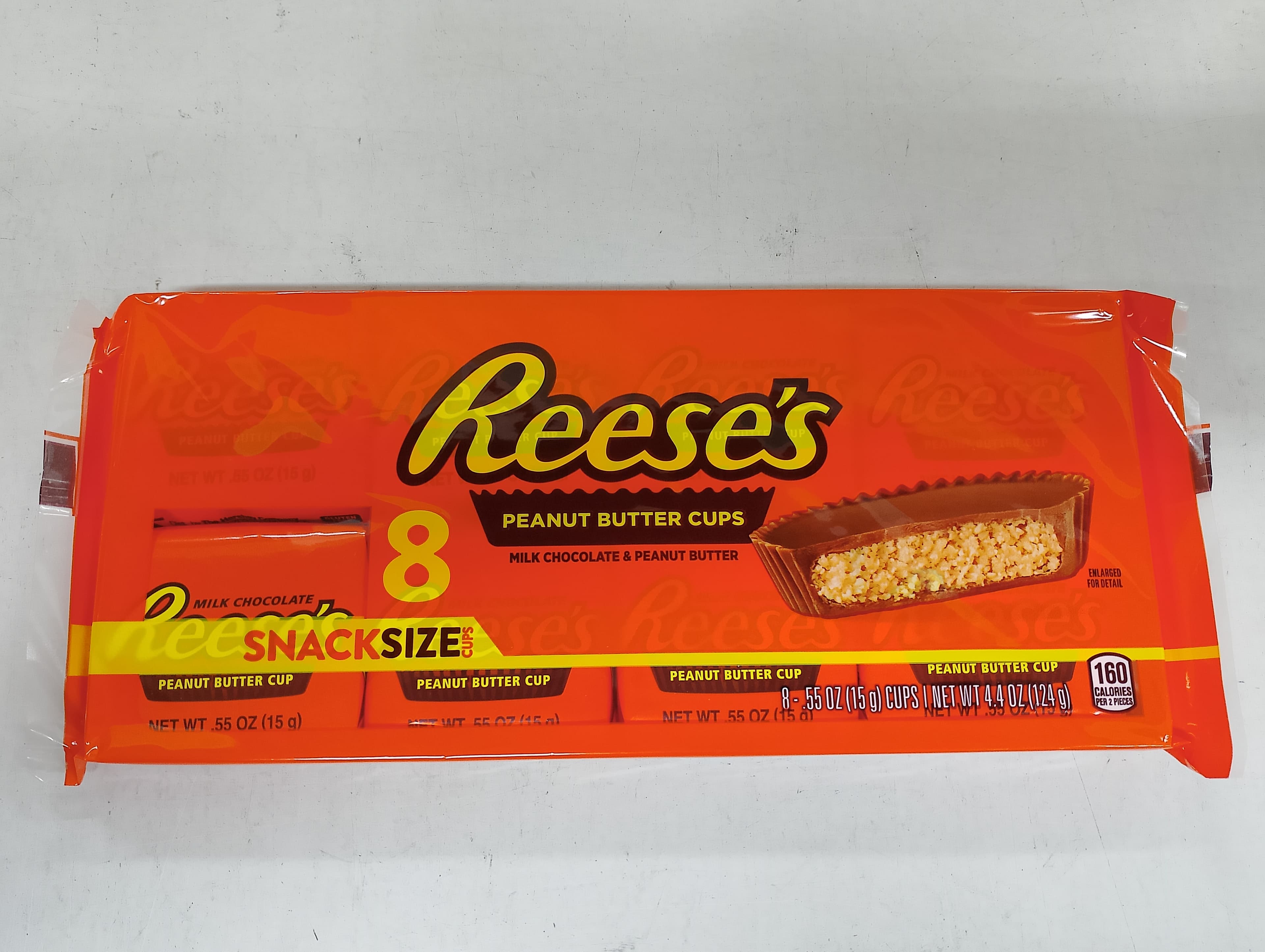Reese's Peanut Butter Cups (8 Snack Size Cups x 15g) 124g