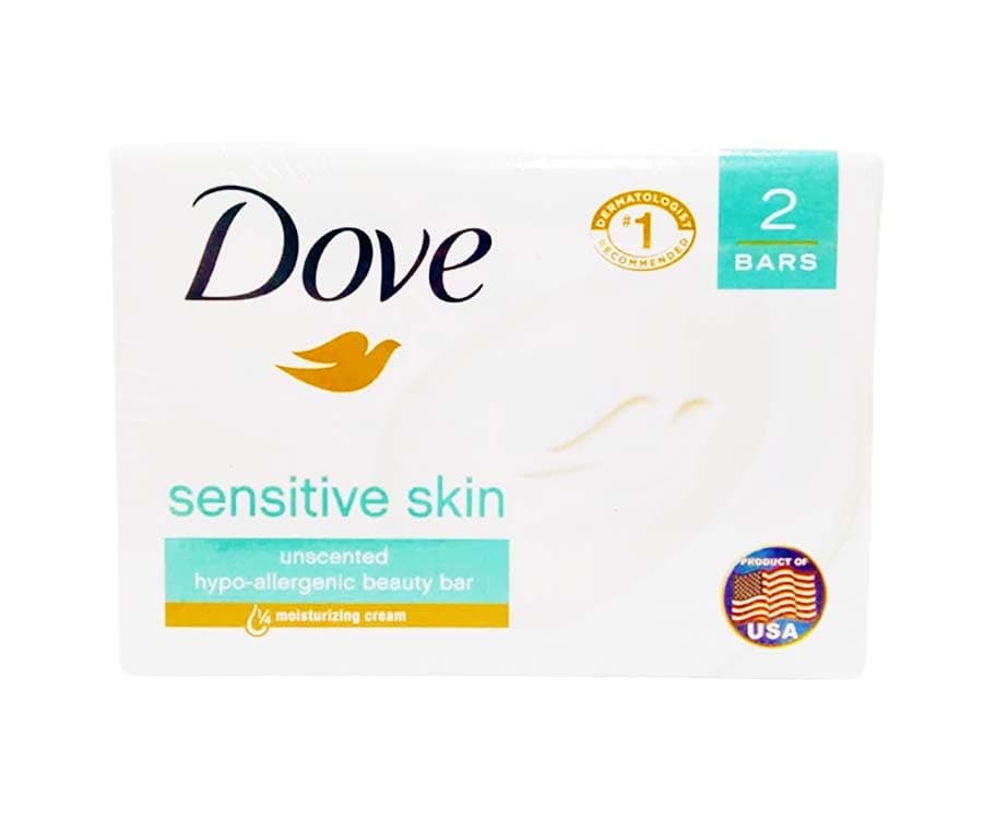 Dove Sensitive Skin Unscented Hypo-Allergenic Beauty Bar (2 Bars x 106g)