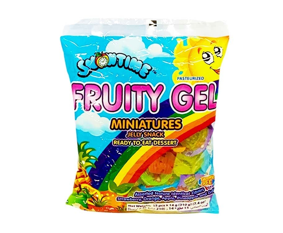 Snowtime Pasteurized Fruity Gel Miniatures Jelly Snack Assorted Nature Identical Flavors (15 Pcs x 14g)