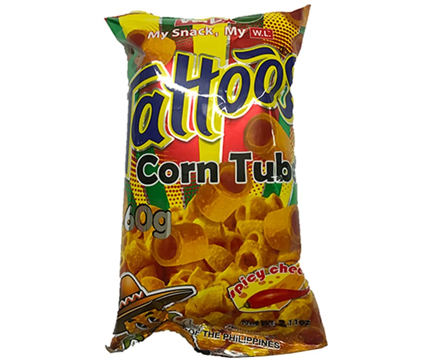 W.L. Foods Tattoos Corn Tube Spicy Cheese 60g