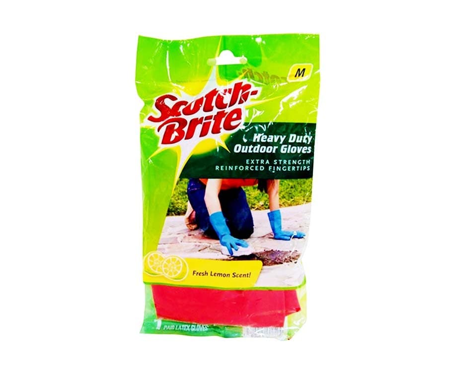 Scotch-Brite Heavy Duty Outdoor Gloves Medium Fresh Lemon Scent 1 Pair Latex Gloves