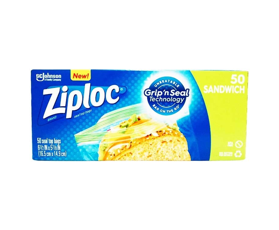 Ziploc Grip 'n Seal Sandwich Bag Quart 50 Sandwich Bags
