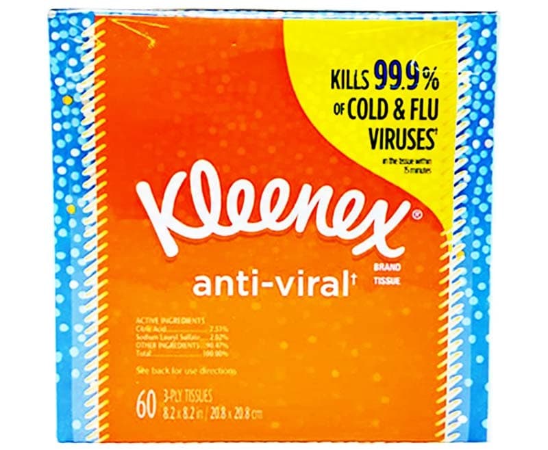 Kleenex Brand Anti-Viral 60 Sheets 3-Ply Tissues