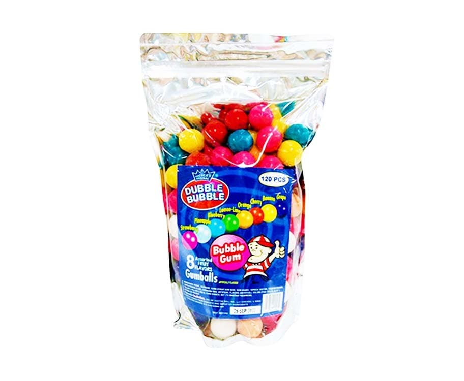 America's Original Dubble Bubble Bubble Gum 8 Assorted Fruit Flavors Gumballs 120 Pieces