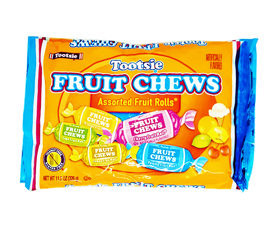 Tootsie Fruit Chews Assorted Fruit Rolls Artificially Flavored (2 Packs x 326g)