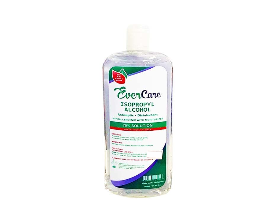 RMB Evercare Isopropyl Alcohol 70% Solution Antiseptic Disinfectant Hypoallergenic with Moisturizer 500mL