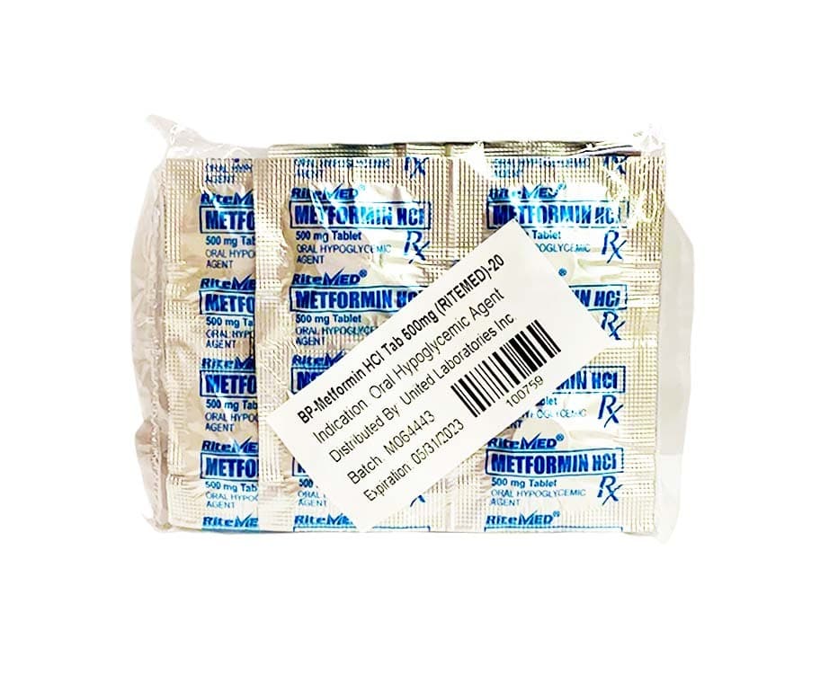 RiteMed BP-Metformin HCI Tab 500mg 20 Tablets