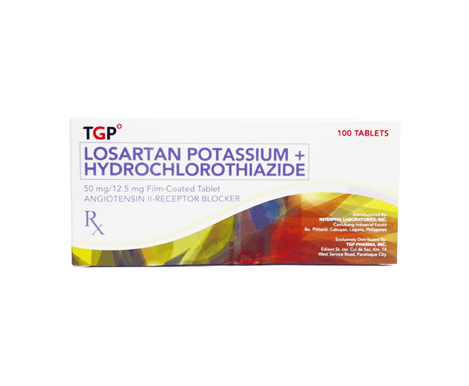 TGP Losartan Potassium + Hydrochlorothiazide 50mg Film-Coated 100 Tablets