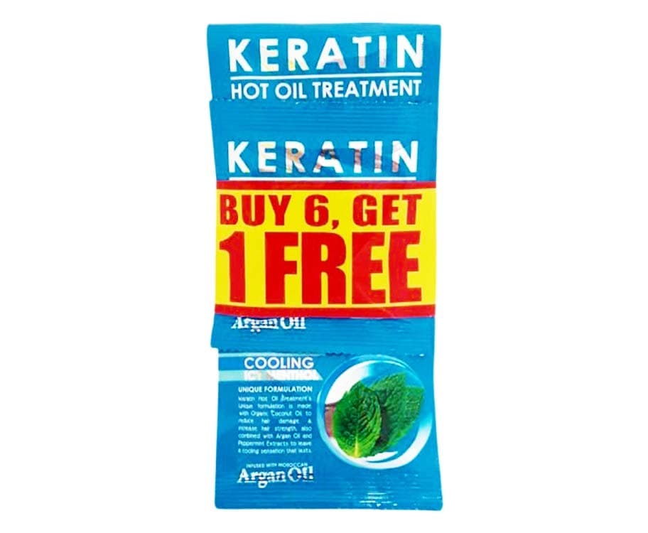 Keratin Hot Oil Treatment Cooling Icy Menthol (6+1 Packs x 20g)