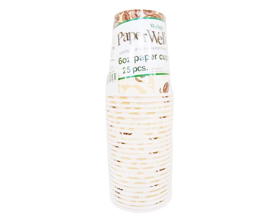 Welup Paper Well 6oz Paper Cups 25 Pieces
