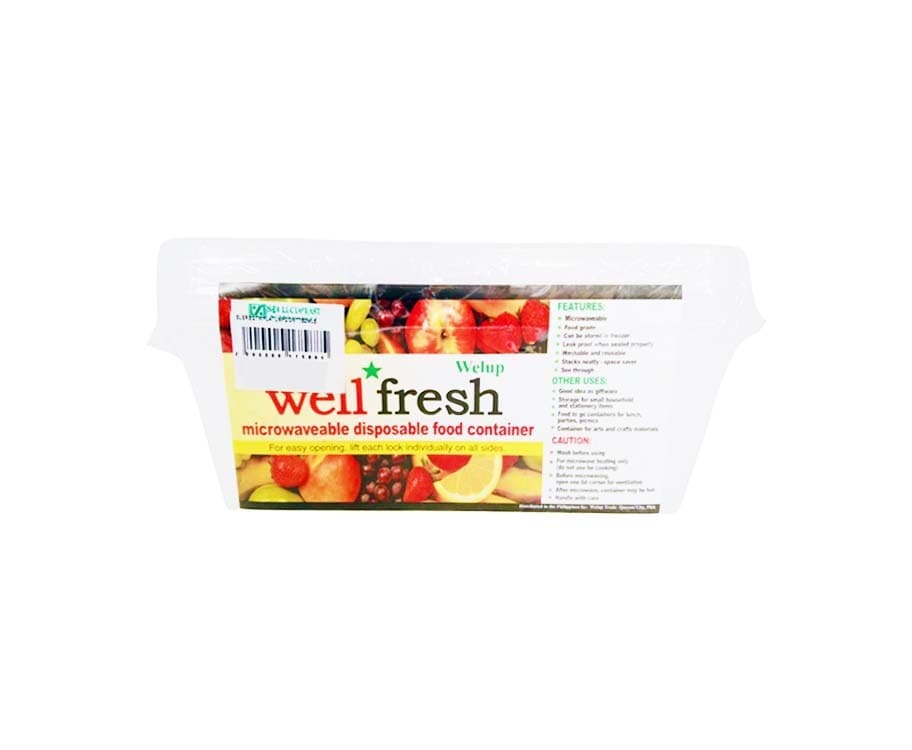 Welup Well Fresh Microwaveable Disposable Food Container Rectangular 750mL 5 Pieces