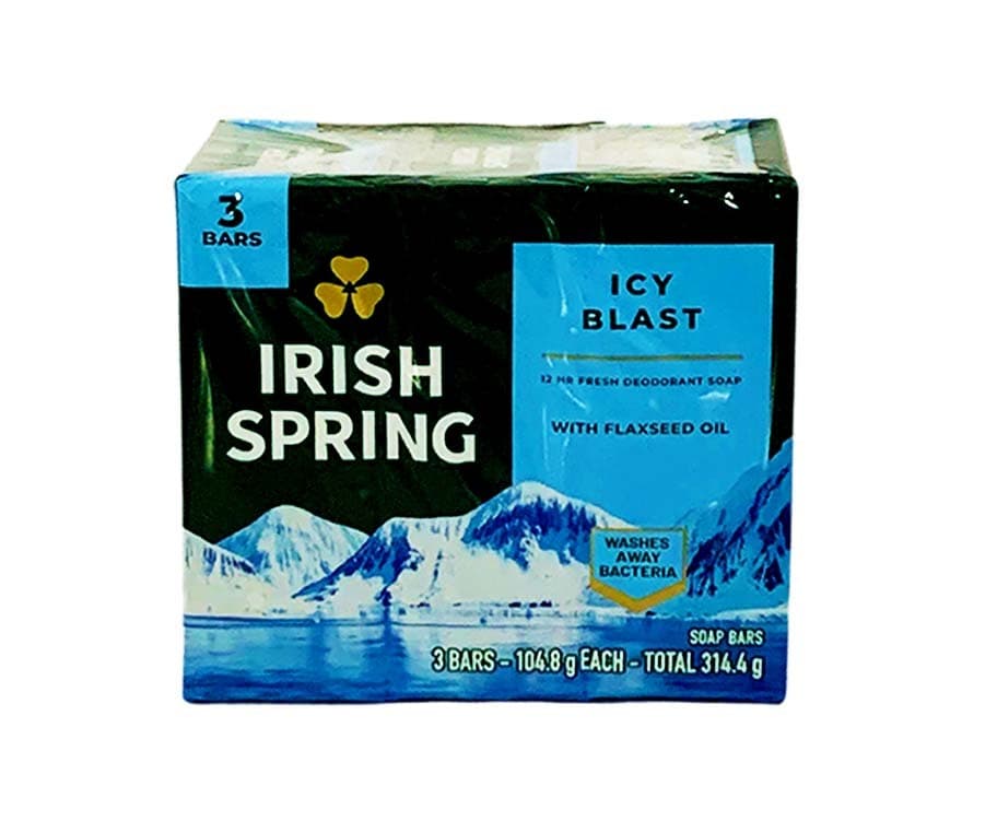 Irish Spring Icy Blast with Flaxseed Oil (3 Bars x 104.8g)