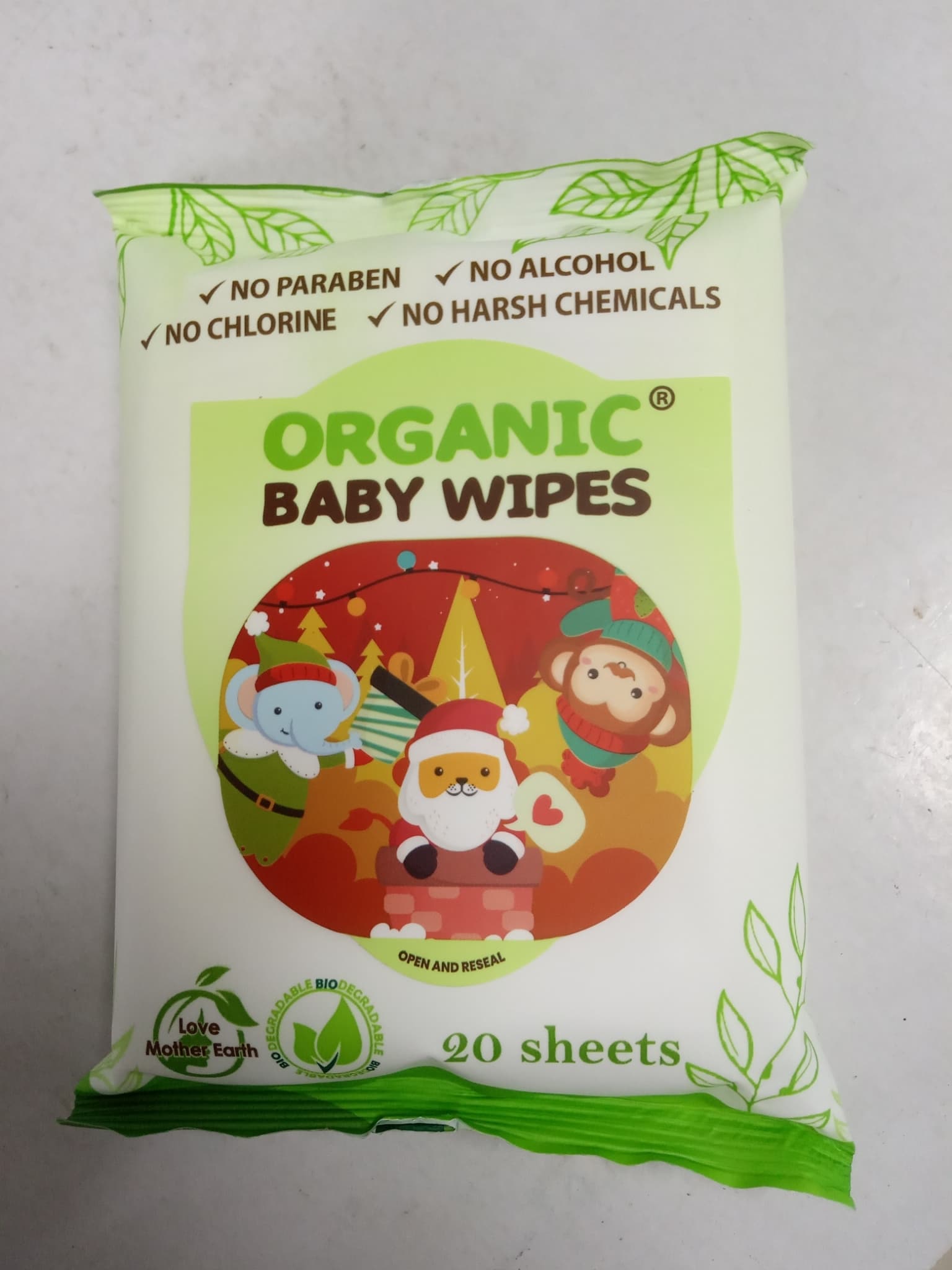 Organic Baby Wipes 20 Sheets