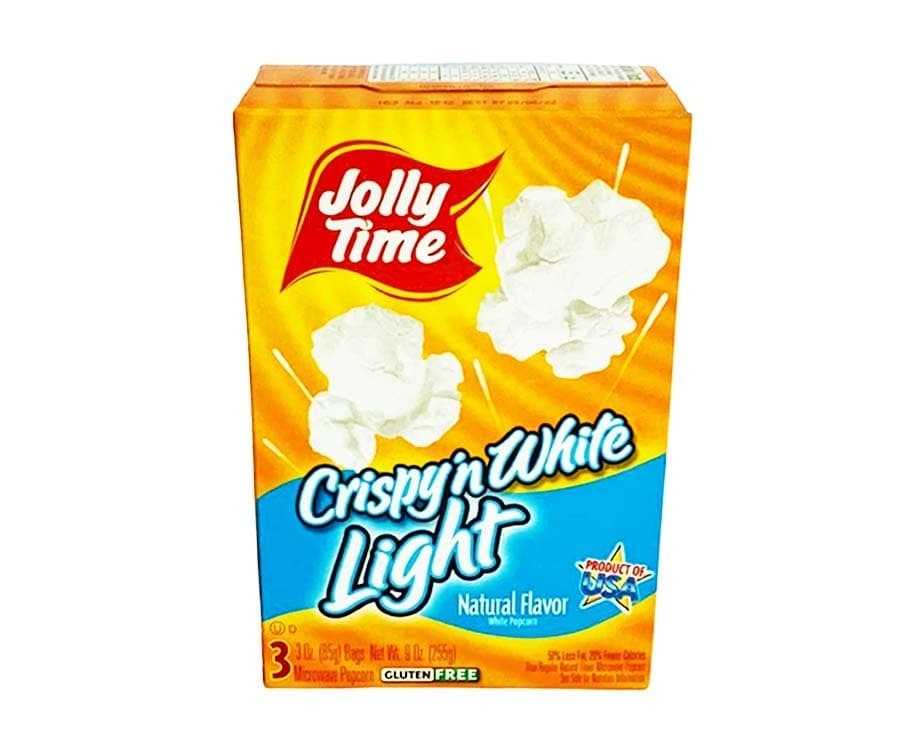 Jolly Time Crispy 'n White Light Natural Flavor White Popcorn Microwave Popcorn Gluten Free 3 Bags 255g