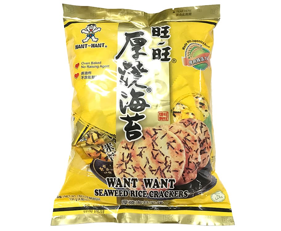 Want Want Seaweed Rice Crackers 136g