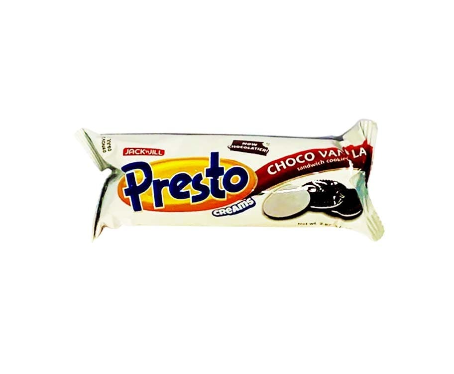 Jack 'n Jill Presto Creams Choco Vanilla Sandwich Cookies 80g