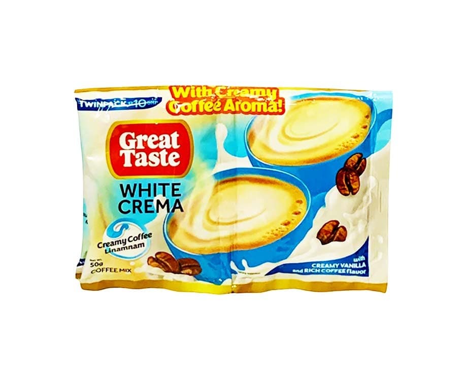 Great Taste White Crema with Creamy Vanilla and Rich Coffee Flavor Creamy Coffee Linamnam Twin Pack 50g