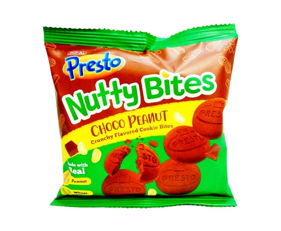 Jack 'n Jill Presto Nutty Bites Choco Peanut Crunchy Flavored Cookie Bites 32g