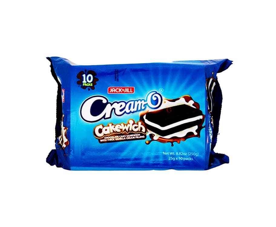 Jack 'n Jill Cream-O Cakewich Chocolate Cake Sandwich with Thick Vanilla Cream Filling (10 Packs x 25g) 250g