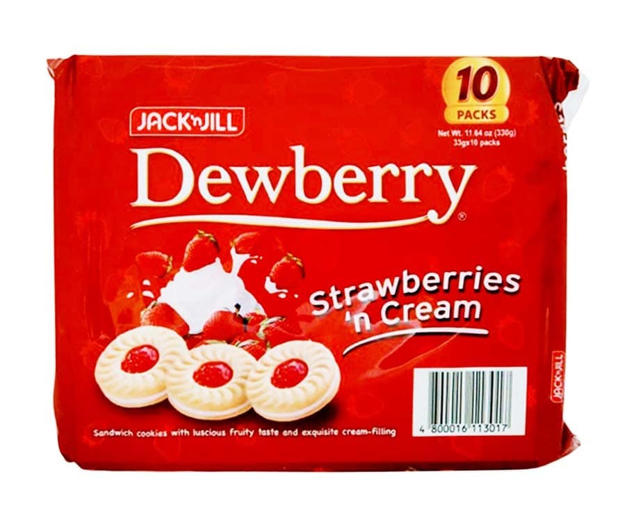 Jack 'n Jill Dewberry Strawberries 'n Cream Cookies (10 Packs x 33g)