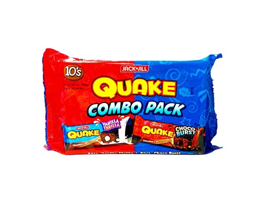 Jack ’n Jill Quake Combo Pack Vanilla Thrilla + Choco Burst (10 Packs x 38g) 380g