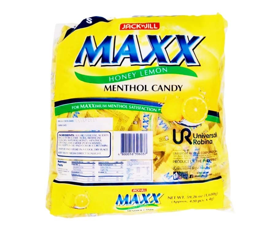 Jack 'n Jill Maxx Honey Lemon Menthol Candy 420 Pieces 1680g