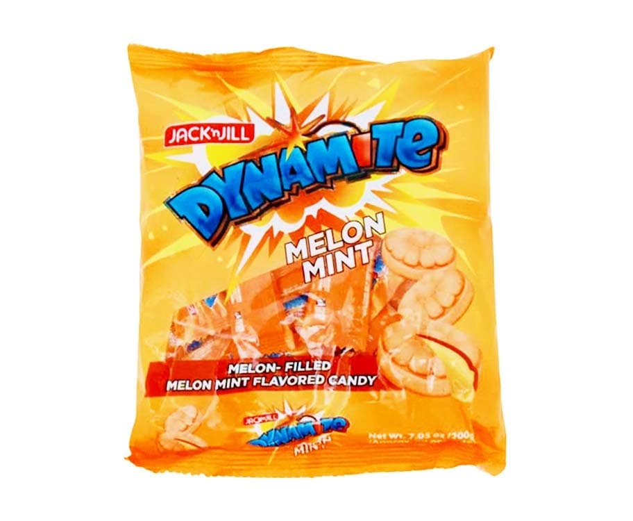 Jack 'n Jill Dynamite Melon Mint Melon-Filled Melon Mint Flavored Candy 50 Pieces 200g