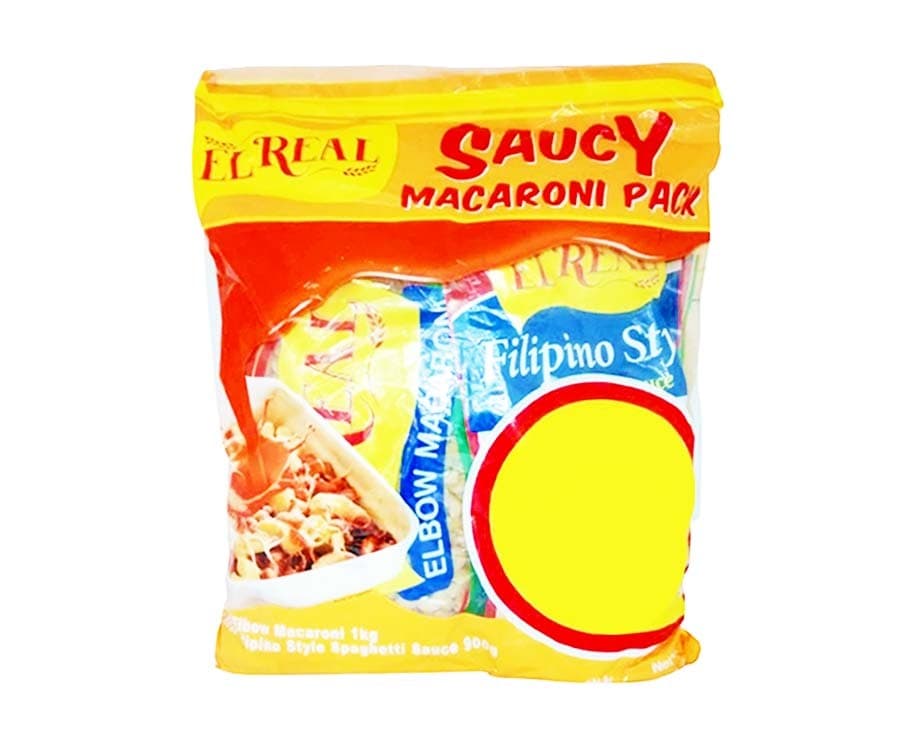 El Real Saucy Macaroni Pack Elbow Macaroni 1kg + Filipino Style Spaghetti Sauce 900g