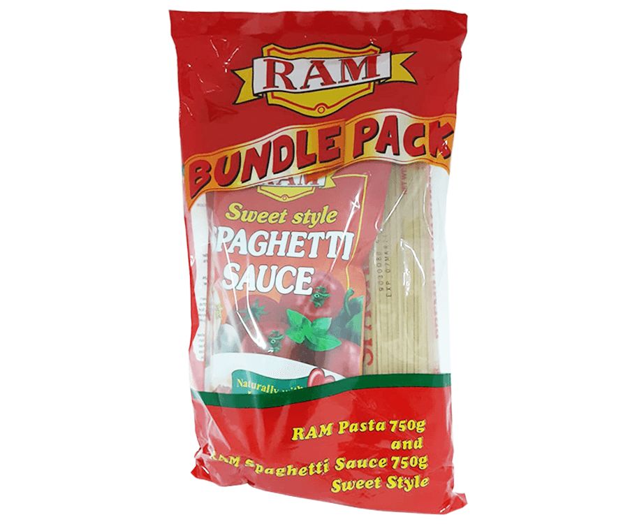 RAM Sweet Style Spaghetti Pasta 750g and RAM Spaghetti Sauce Bundle Pack 750g