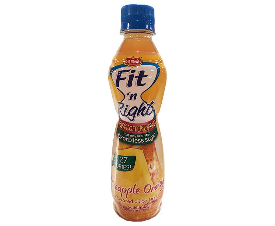 Del Monte Fit 'n Right Pineapple Orange Flavored Juice Drink 330mL