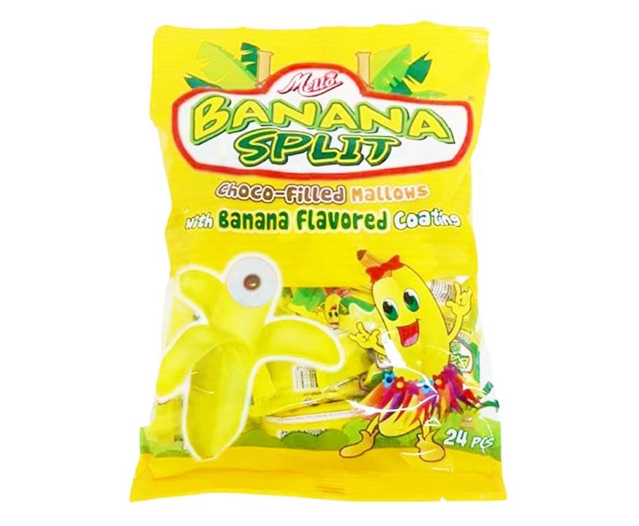 Mello Banana Split Choco-Filled Mallows with Banana Flavored Coating 24 Pieces 108g