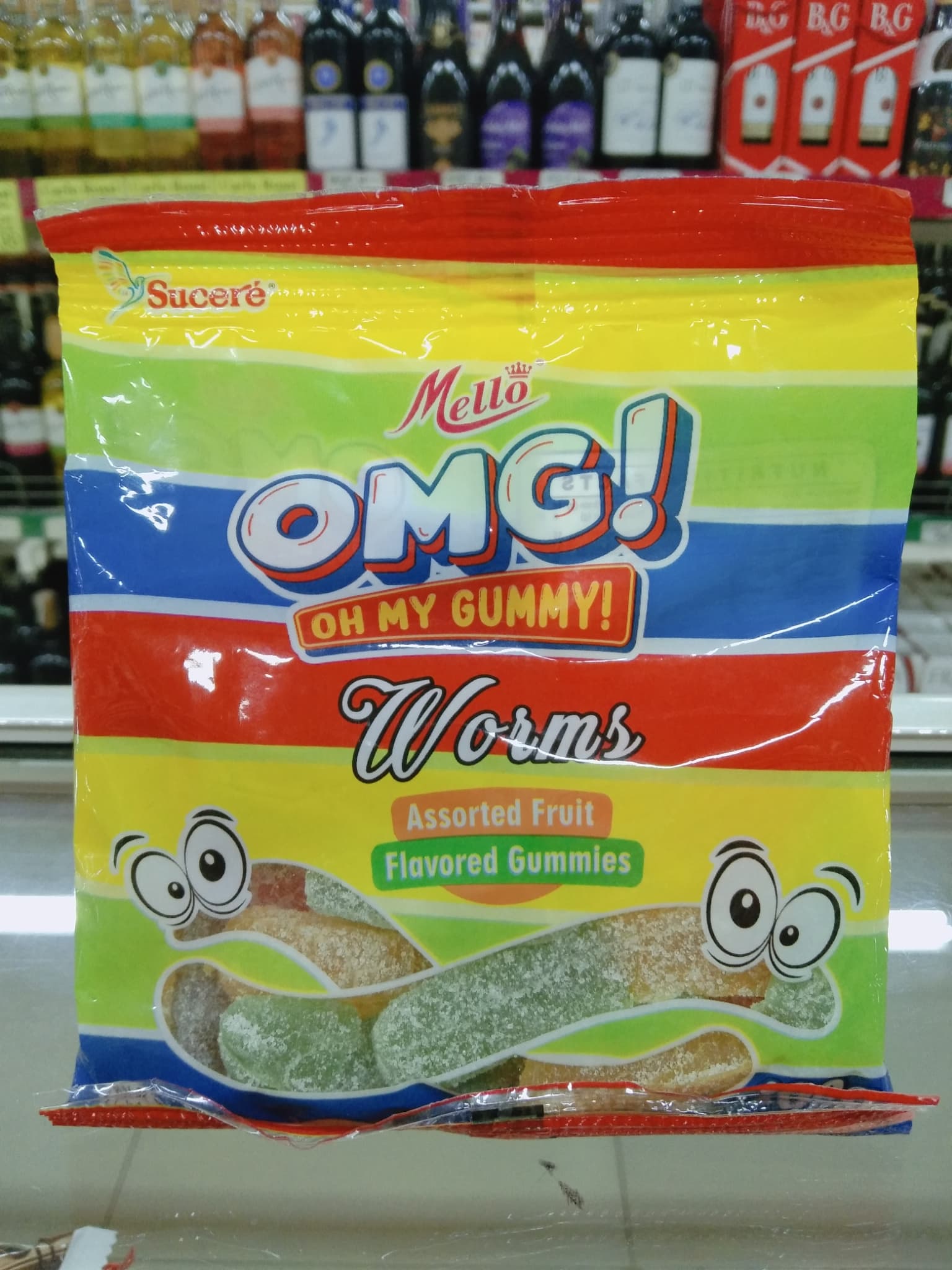 Mello OMG! Oh My Gummy! Worms Assorted Fruit Flavored Gummies 100g