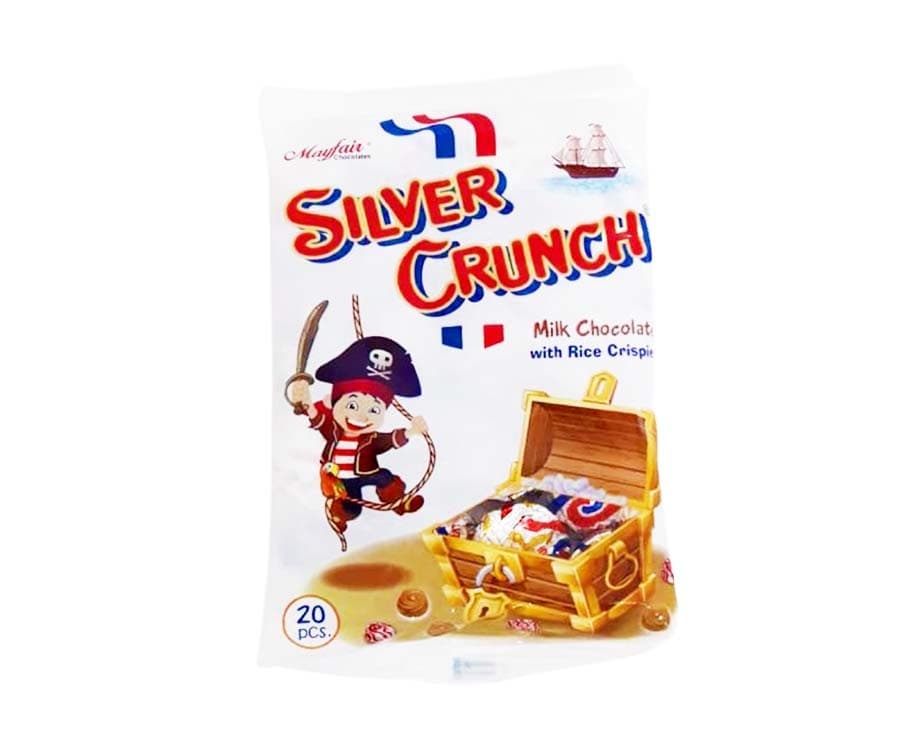 Mayfair Silver Crunch Milk Chocolate with Rice Crispies 20 Pieces 64g