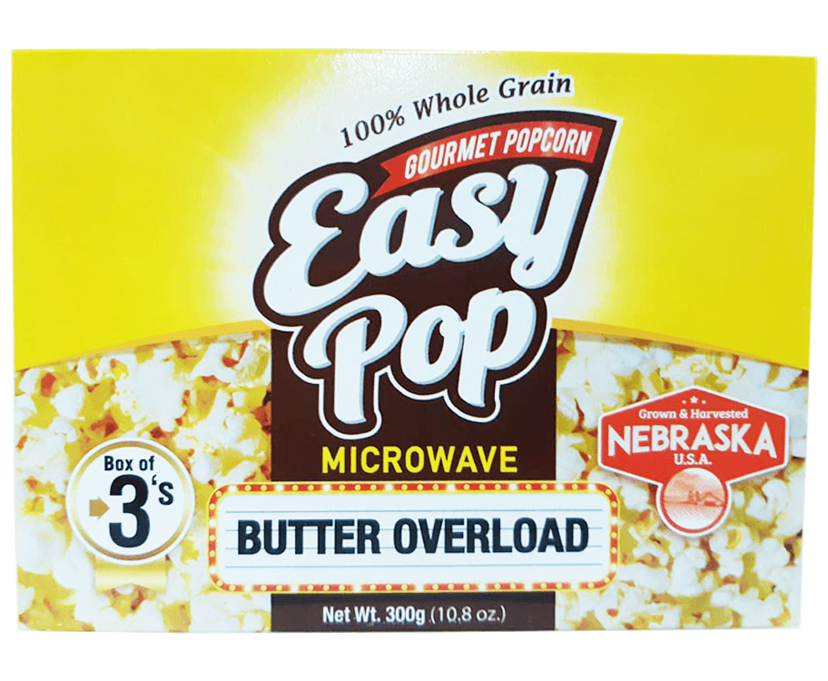 Easy Pop Gourmet Popcorn Microwave Butter Overload 300g