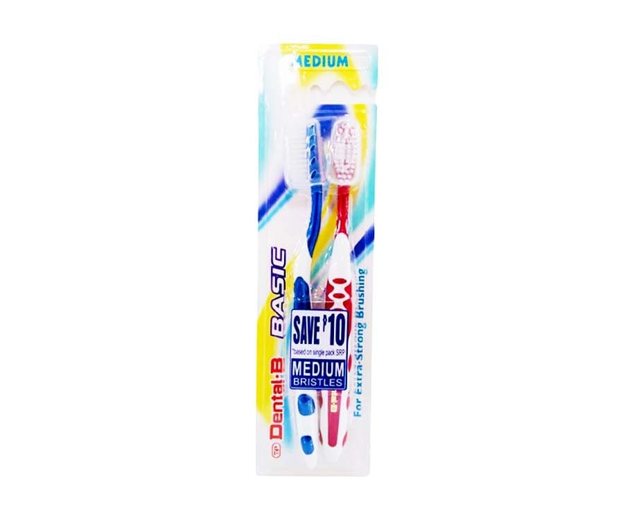 Dental-B Basic Medium Bristles Toothbrush 2 Pieces