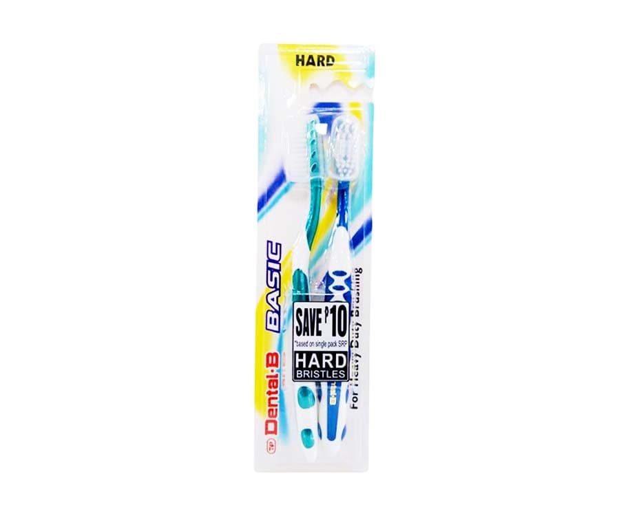 Dental-B Basic Hard Bristles Toothbrush 2 Pieces