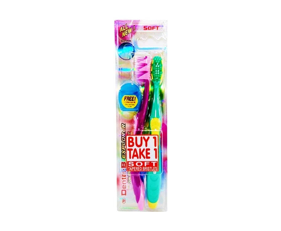 Dental-B Explorer Soft Tapered Bristles Toothbrush 2 Pieces + Free Dental Floss