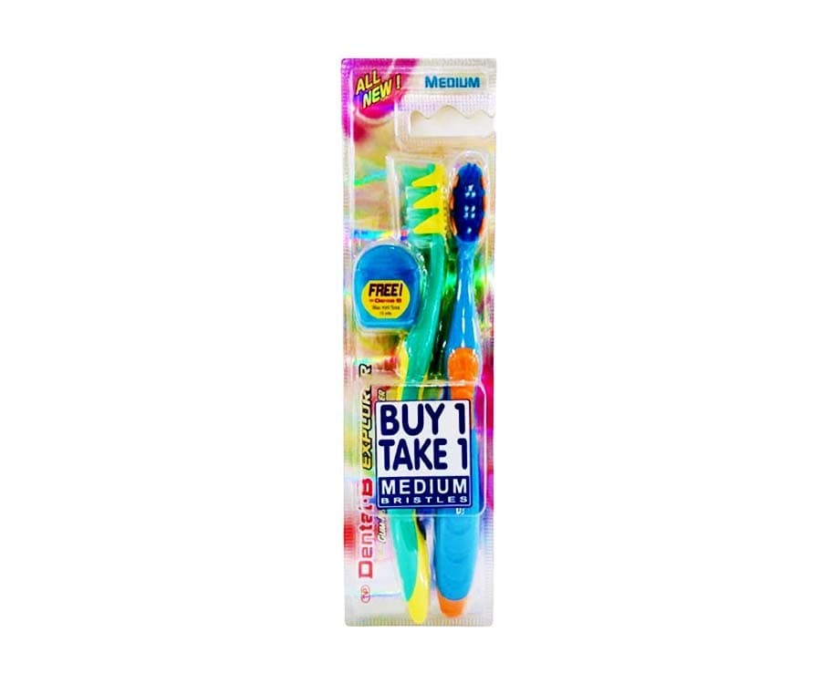 Dental-B Explorer Medium Bristles 2 Pieces + Free Dental Floss