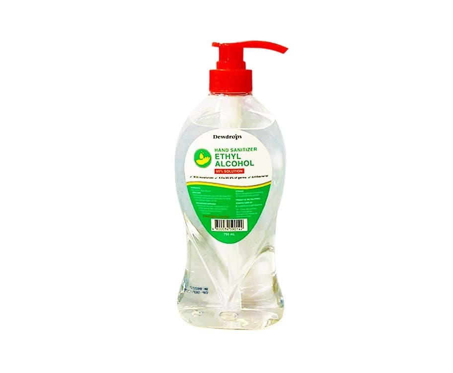 Dewdrops Hand Sanitizer Ethyl Alcohol 65% Solution 750mL