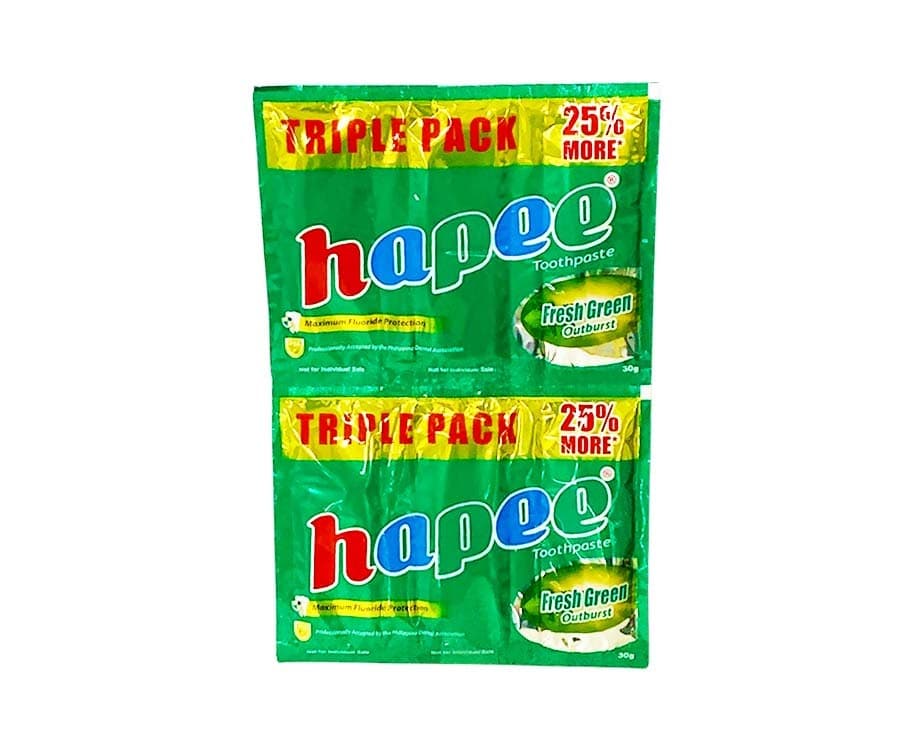 Hapee Toothpaste Maximum Flouride Protection Fresh Green Outburst Triple Pack (6 Packs x 30g)