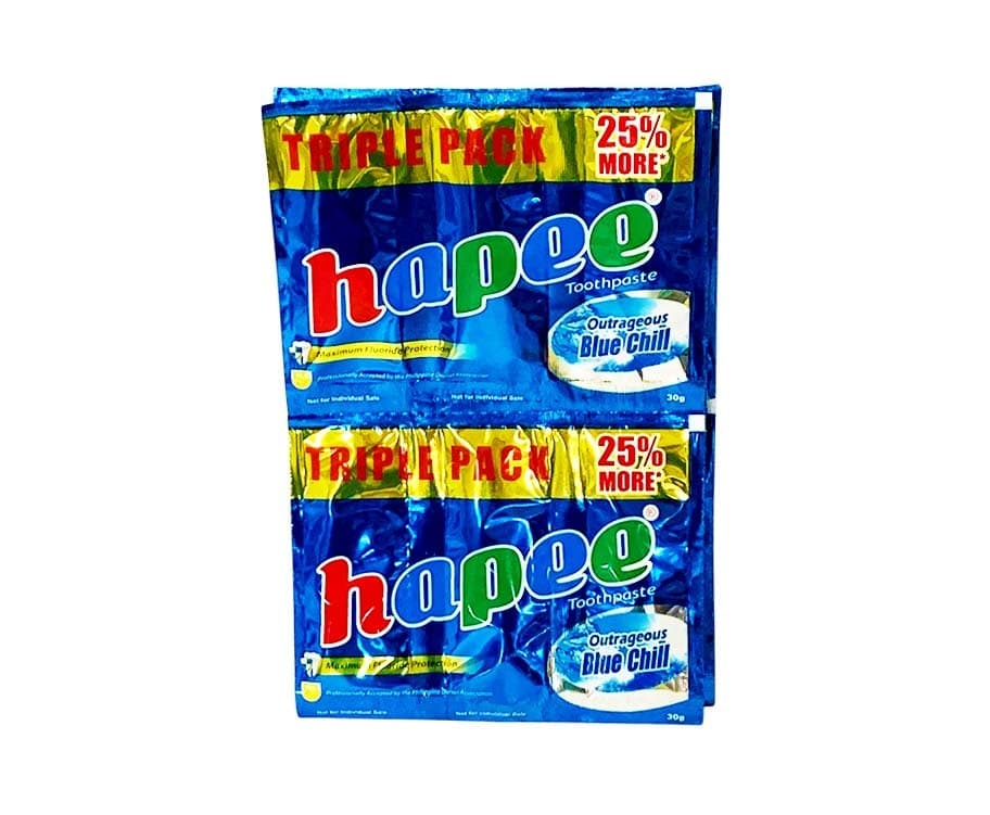 Hapee Toothpaste Maximum Fluoride Protection Outrageous Blue Chill Triple Pack (6 Packs x 30g)