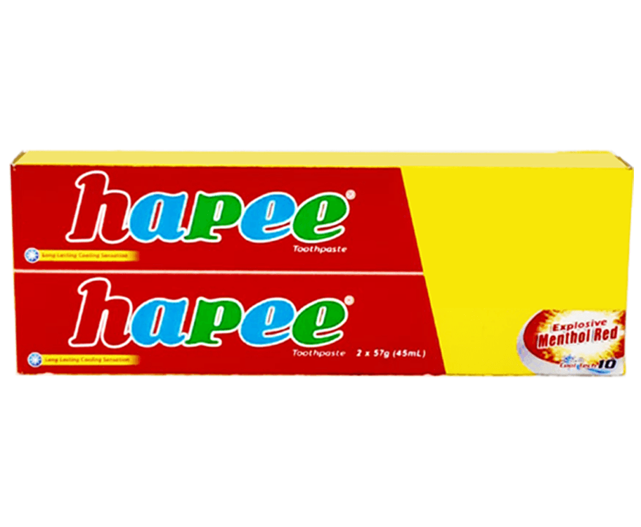 Hapee Toothpaste Explosive Menthol Red Sulit Doble Pack (2 Packs x 57g)