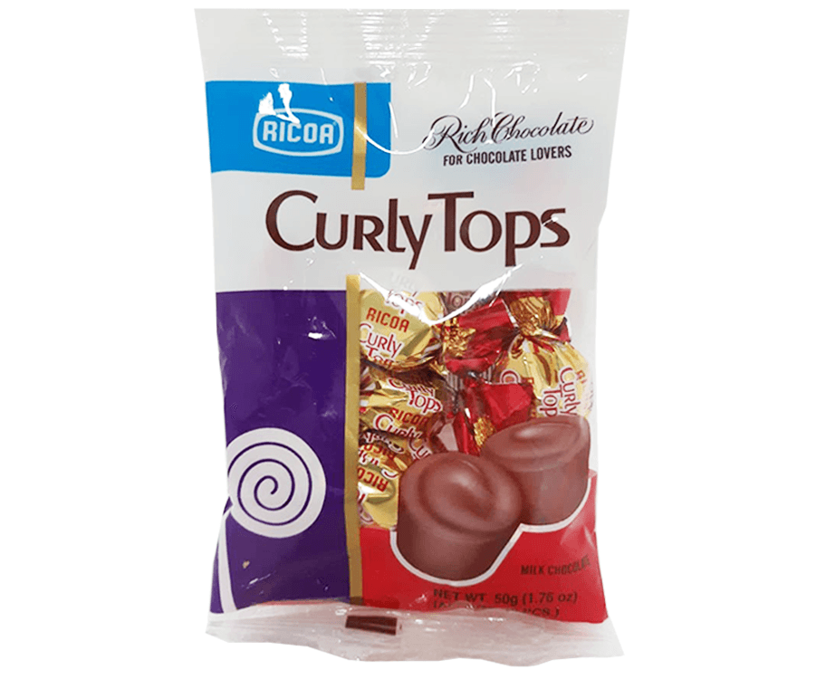 Ricoa Curly Tops Milk Chocolate 50g