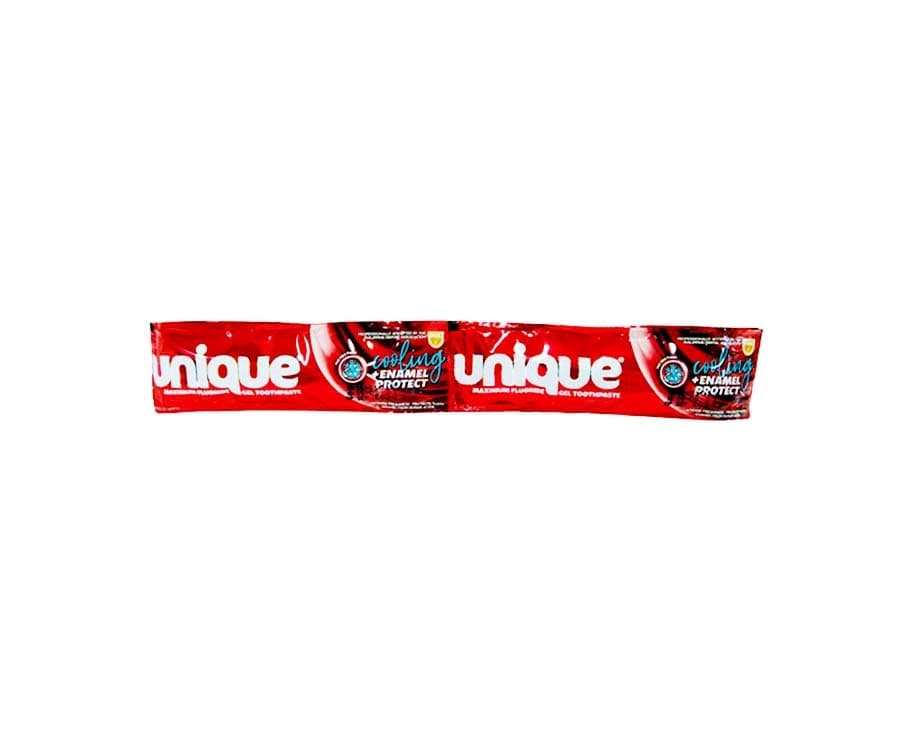 Unique Maximum Fluoride Gel Toothpaste Hot Mint Fresh Cooling + Enamel Protect (6 Packs x 10mL)