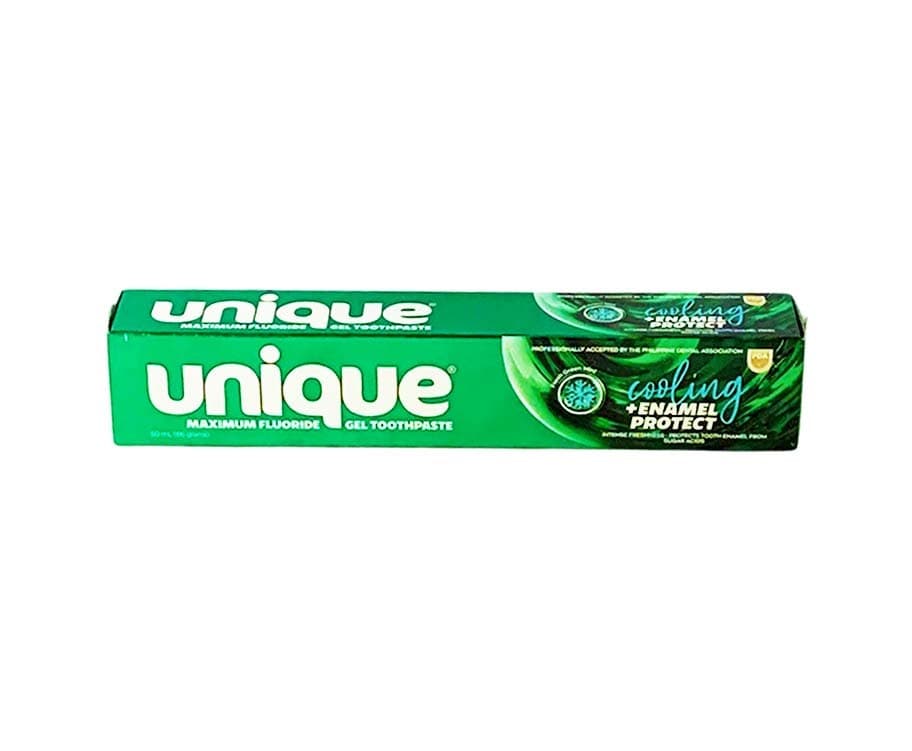 Unique Maximum Flouride Gel Toothpaste Fresh Green Mint Cooling + Enamel Protect 50mL (66g)