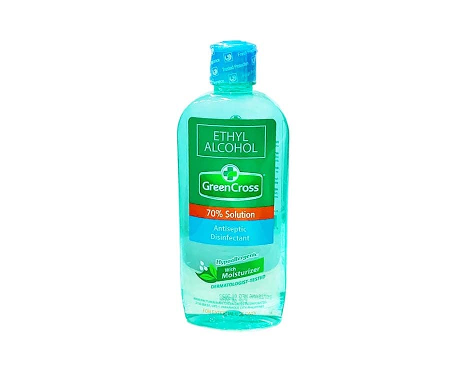 Green Cross Ethyl Alcohol 70% Solution Antiseptic Disinfectant Hypoallergenic with Moisturizer 250mL