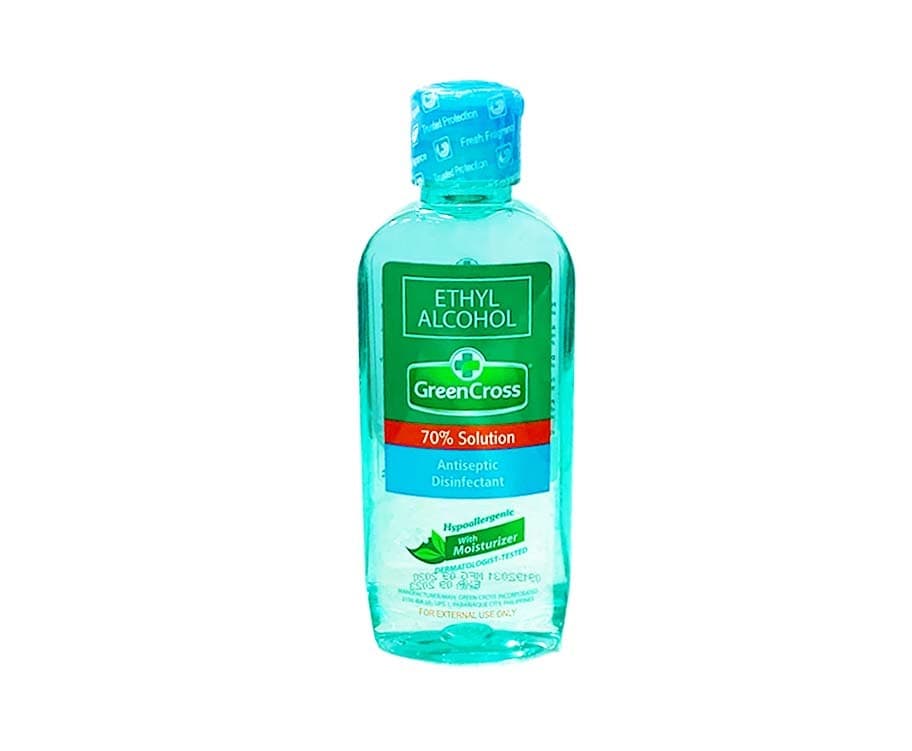 Green Cross Ethyl Alcohol 70% Solution Antiseptic Disinfectant Hypoallergenic with Moisturizer 150mL