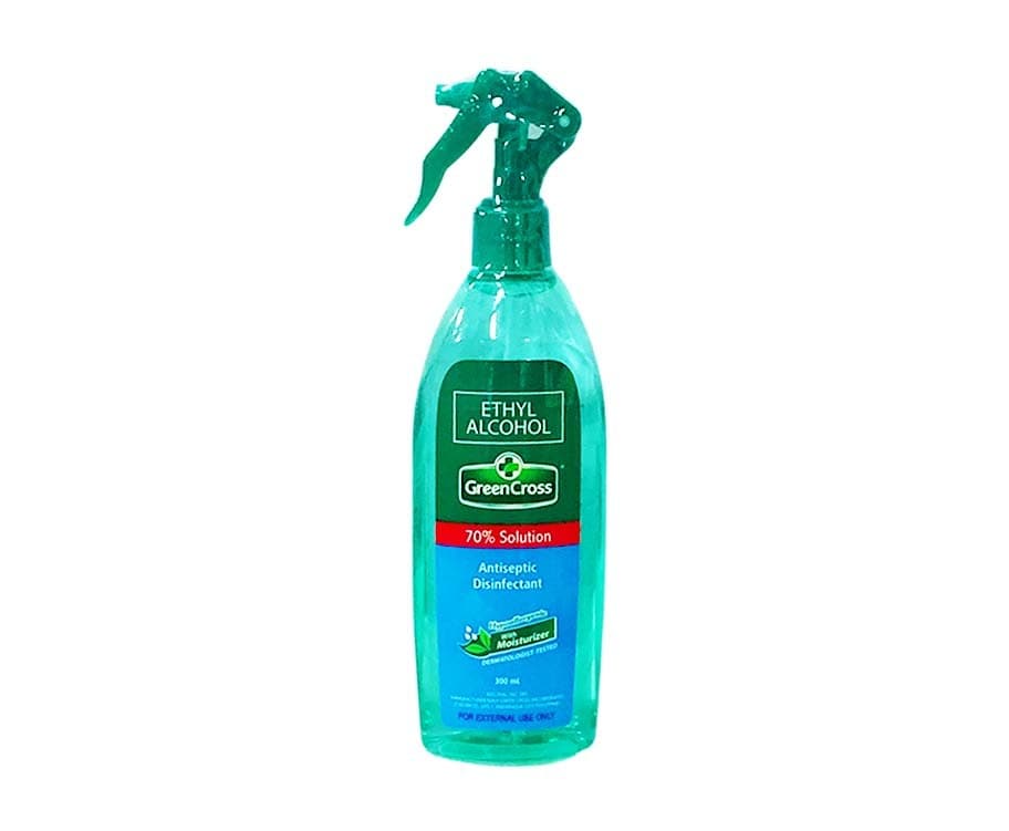 Green Cross Ethyl Alcohol 70% Solution Antiseptic Disinfectant Hypoallergenic with Moisturizer 300mL
