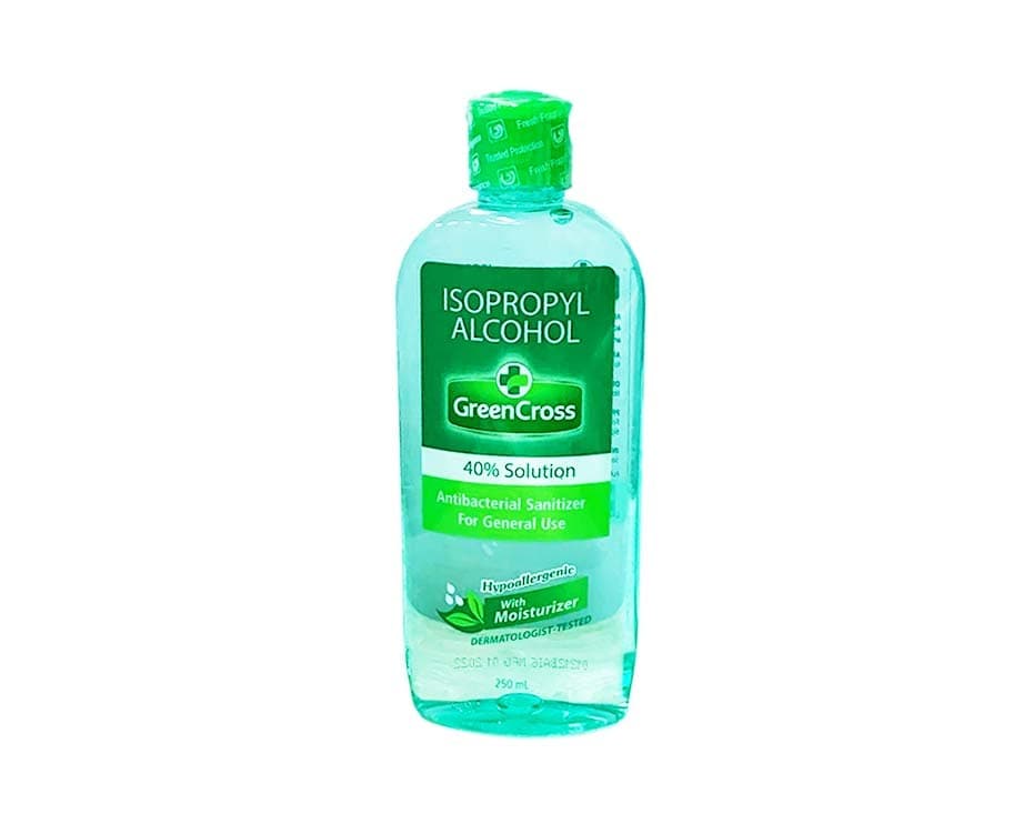 Green Cross Isopropyl Alcohol 40% Solution Antibacterial Sanitizer Hypoallergenic with Moisturizer 250mL